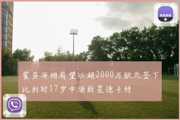 霍芬海姆有望以超2000万欧元签下比利时17岁中场新星德卡特